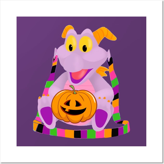 imaginary dragon halloween popcorn bucket Wall Art by magicmirror